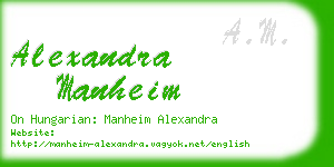 alexandra manheim business card